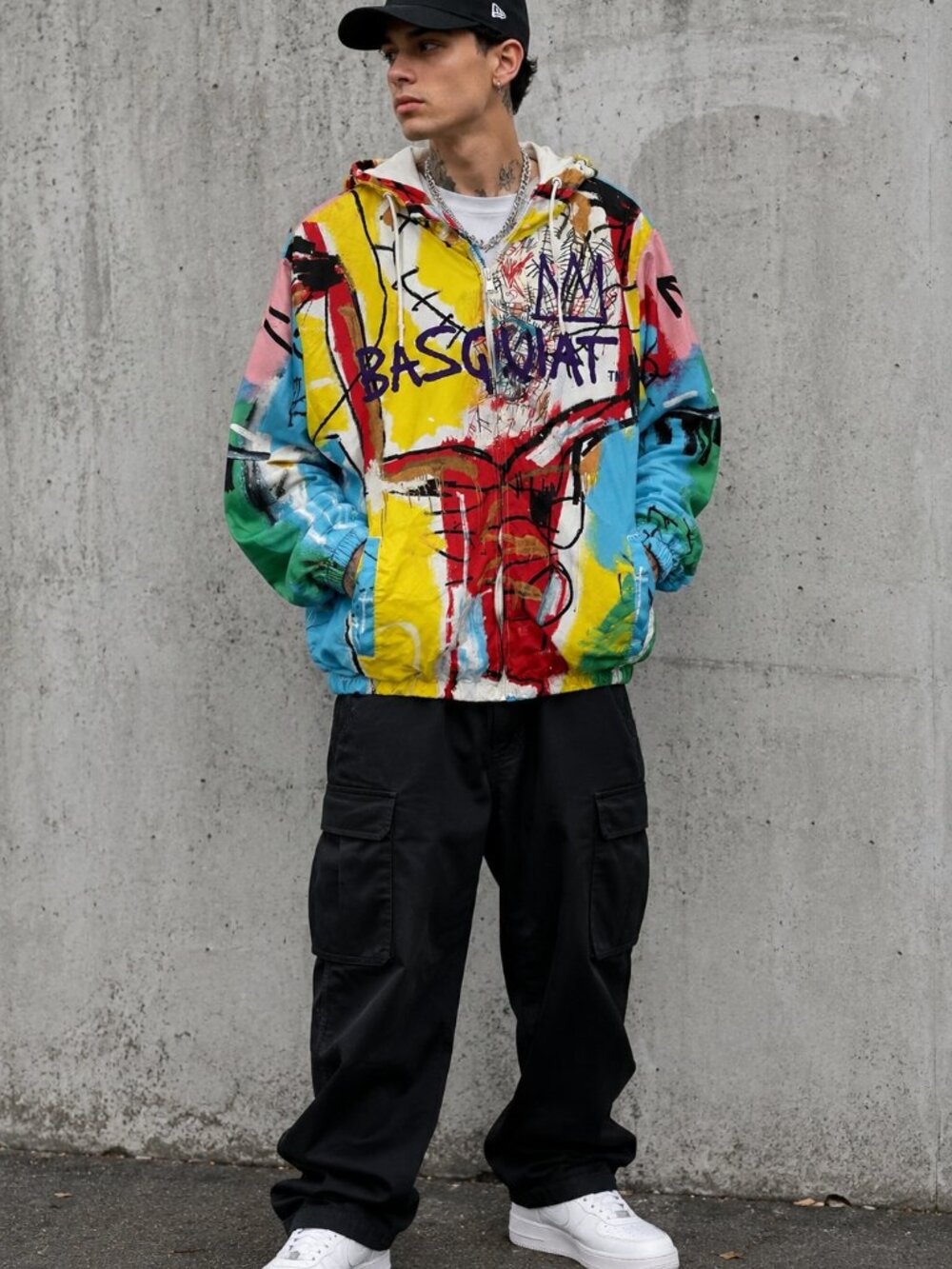 Members Only Jean Michel Basquist A Panel Of Experts Full Zip Windbreaker Jacket